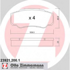 23921.200.1 ZIMMERMANN Комплект тормозных колодок, дисковый тормоз