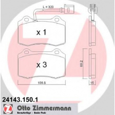 24143.150.1 ZIMMERMANN Комплект тормозных колодок, дисковый тормоз