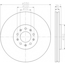 8DD 355 116-651 HELLA Тормозной диск