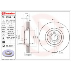 09.9534.11 BREMBO Тормозной диск