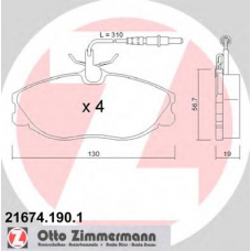 21674.190.1 ZIMMERMANN Комплект тормозных колодок, дисковый тормоз