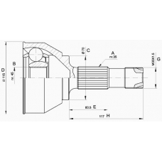 CVJ5458.10 OPEN PARTS Шарнирный комплект, приводной вал