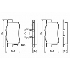 0 986 494 258 BOSCH Комплект тормозных колодок, дисковый тормоз