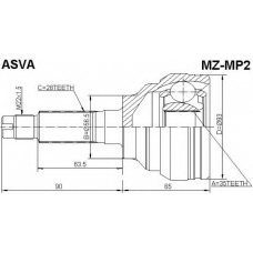 MZ-MP2 ASVA Шарнирный комплект, приводной вал