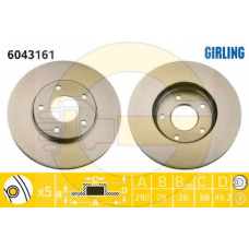 6043161 GIRLING Тормозной диск