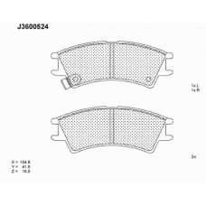 J3600524 NIPPARTS Комплект тормозных колодок, дисковый тормоз