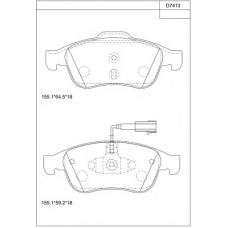 KD7413 ASIMCO Комплект тормозных колодок, дисковый тормоз