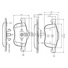 0 986 TB2 351 BOSCH Комплект тормозных колодок, дисковый тормоз