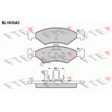 BL1635A2 FTE Комплект тормозных колодок, дисковый тормоз