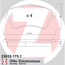 23615.175.1 ZIMMERMANN Комплект тормозных колодок, дисковый тормоз