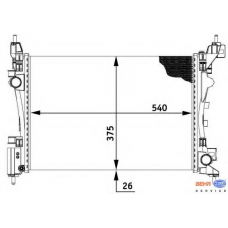 8MK 376 728-781 HELLA Радиатор, охлаждение двигателя