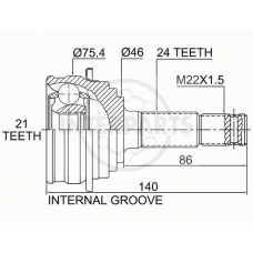 OJ-0581 InterParts Шарнирный комплект, приводной вал