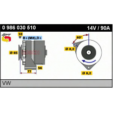 0 986 030 510 BOSCH Генератор