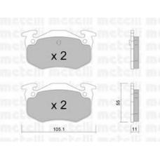 22-0038-0 METELLI Комплект тормозных колодок, дисковый тормоз