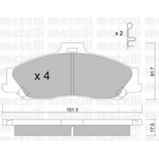 22-0479-0 METELLI Комплект тормозных колодок, дисковый тормоз