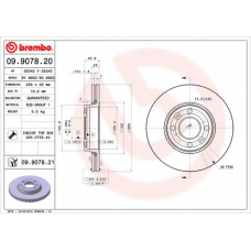 09.9078.20 BREMBO Тормозной диск