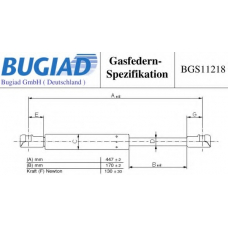 BGS11218 BUGIAD Газовая пружина, заднее стекло