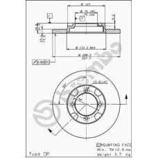 08.5356.10 BREMBO Тормозной диск