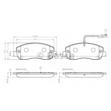 0 986 TB3 142 BOSCH Комплект тормозных колодок, дисковый тормоз