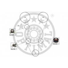 SK-1482AQ1 OPTIMAL Водяной насос + комплект зубчатого ремня