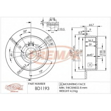 BD-1193 FREMAX Тормозной диск