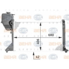 8MK 376 722-004 HELLA Радиатор, охлаждение двигателя