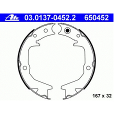 03.0137-0452.2 ATE Комплект тормозных колодок, стояночная тормозная с