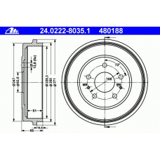 24.0222-8035.1 ATE Тормозной барабан