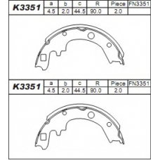 K3351 ASIMCO Комплект тормозных колодок