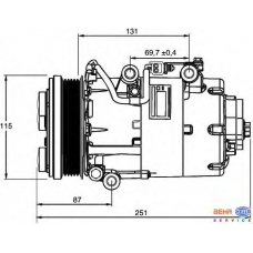 8FK 351 113-481 HELLA Компрессор, кондиционер