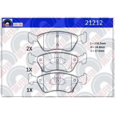 21212 GALFER Комплект тормозных колодок, дисковый тормоз