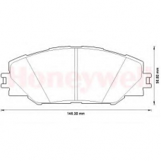 572569B BENDIX Комплект тормозных колодок, дисковый тормоз