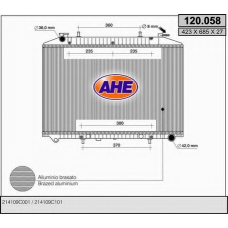 120.058 AHE Радиатор, охлаждение двигателя