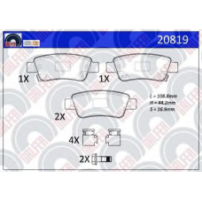 20819 GALFER Комплект тормозных колодок, дисковый тормоз