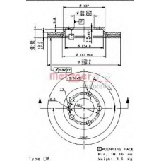 24950 METZGER Тормозной диск