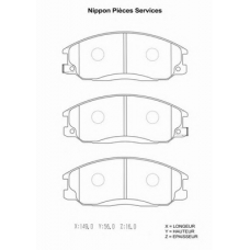 H360I07 NPS Комплект тормозных колодок, дисковый тормоз