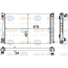 8MK 376 790-104 HELLA Радиатор, охлаждение двигателя