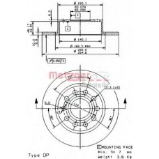 14861 METZGER Тормозной диск