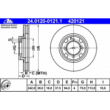 24.0120-0121.1 ATE Тормозной диск