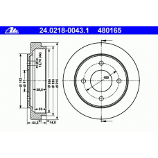 24.0218-0043.1 ATE Тормозной барабан