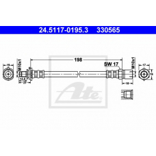 24.5117-0195.3 ATE Тормозной шланг