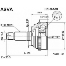 HN-55A50 ASVA Шарнирный комплект, приводной вал