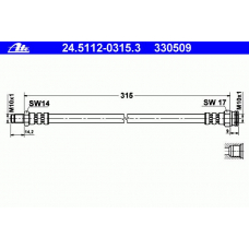 24.5112-0315.3 ATE Тормозной шланг