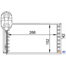 8FH 351 313-451 HELLA Теплообменник, отопление салона