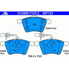13.0460-7123.2 ATE Комплект тормозных колодок, дисковый тормоз