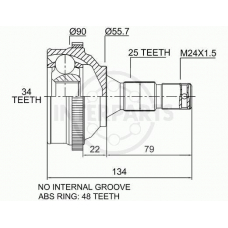 OJ-1758 InterParts Шарнирный комплект, приводной вал