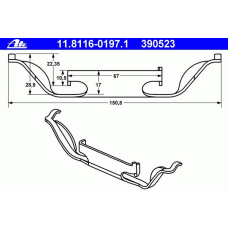 11.8116-0197.1 ATE Пружина, тормозной суппорт