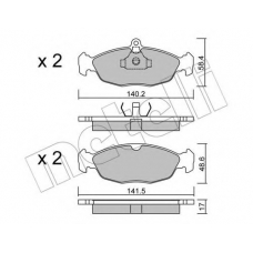 22-0077-0 METELLI Комплект тормозных колодок, дисковый тормоз