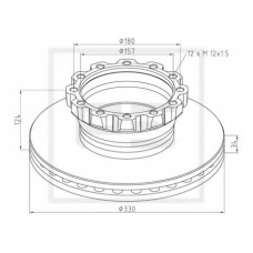 036.112-00A PE Automotive Тормозной диск