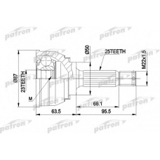 PCV1048 PATRON Шарнирный комплект, приводной вал